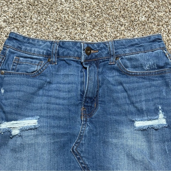 Wax Jean Blue Distressed Mini Skirt - Picture 5 of 13